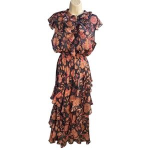 MISA Los Angeles Maxi Dress Womens Large Ruffle Tiered Boho Romantic Whimsigoth